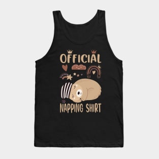 Teddy Bear Napping Shirt Pajamas Kids Girls Boys Gift Tank Top